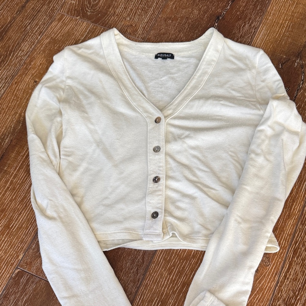 bleusalt cropped cardigan cream